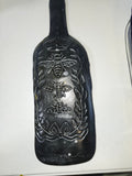 Olive Green Slumped Wine Bottle Tray with Bee Imprint