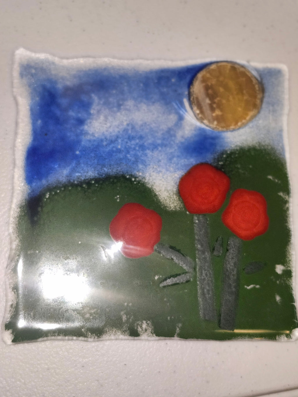Fused Glass Art 6 Inch Plate - various scenes and colors