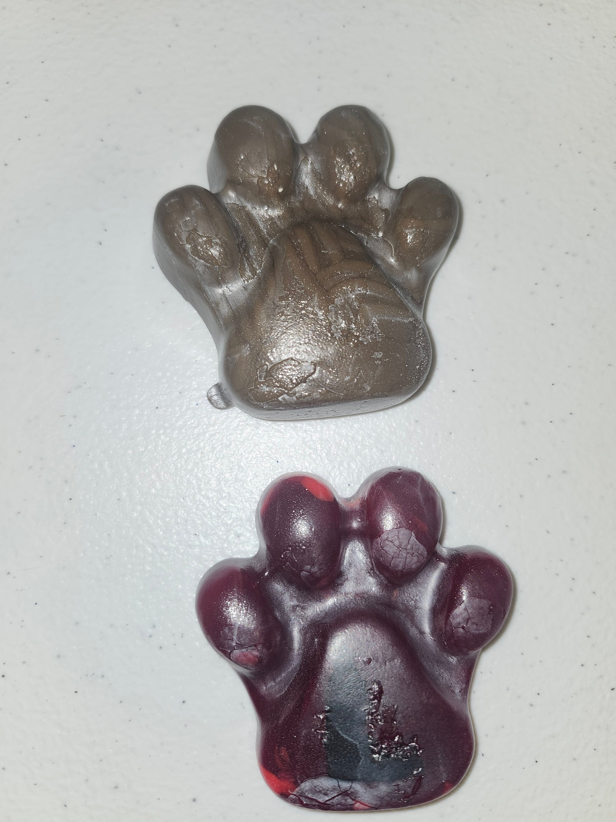 Handmade Kiln-Cast Glass Paperweight – Paw Print, Swirl & Heart Designs