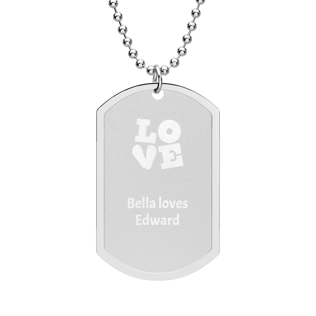 Custom Engraved Dog Tag Necklace | Personalized Military ID Style Pendant