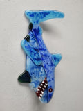 Handcraft Fused Glass Shark with Magnet on Back