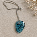 Handcrafted 1-Inch Blue Bubble Fused Glass Pendants