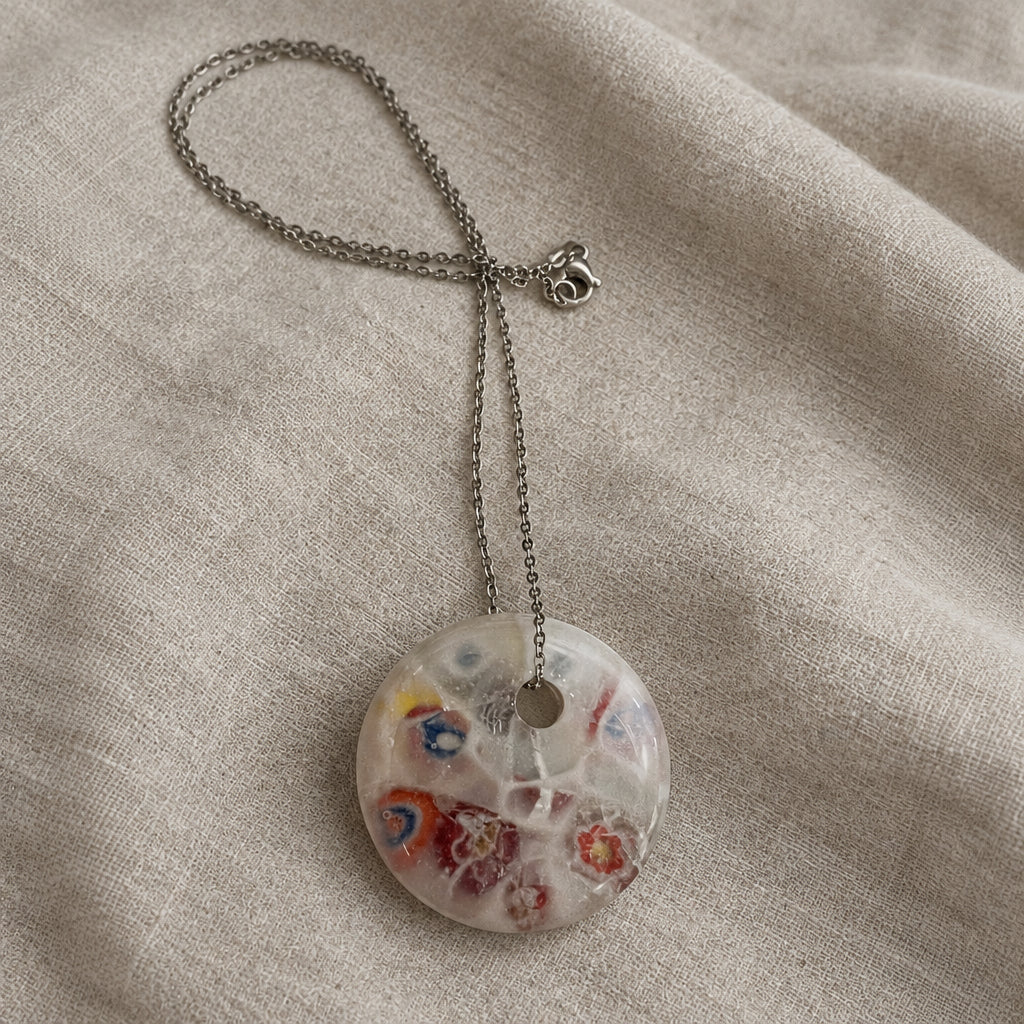 Handcrafted Fused Glass Circle Necklaces