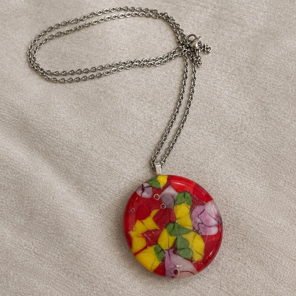 Handcrafted Fused Glass Circle Necklaces