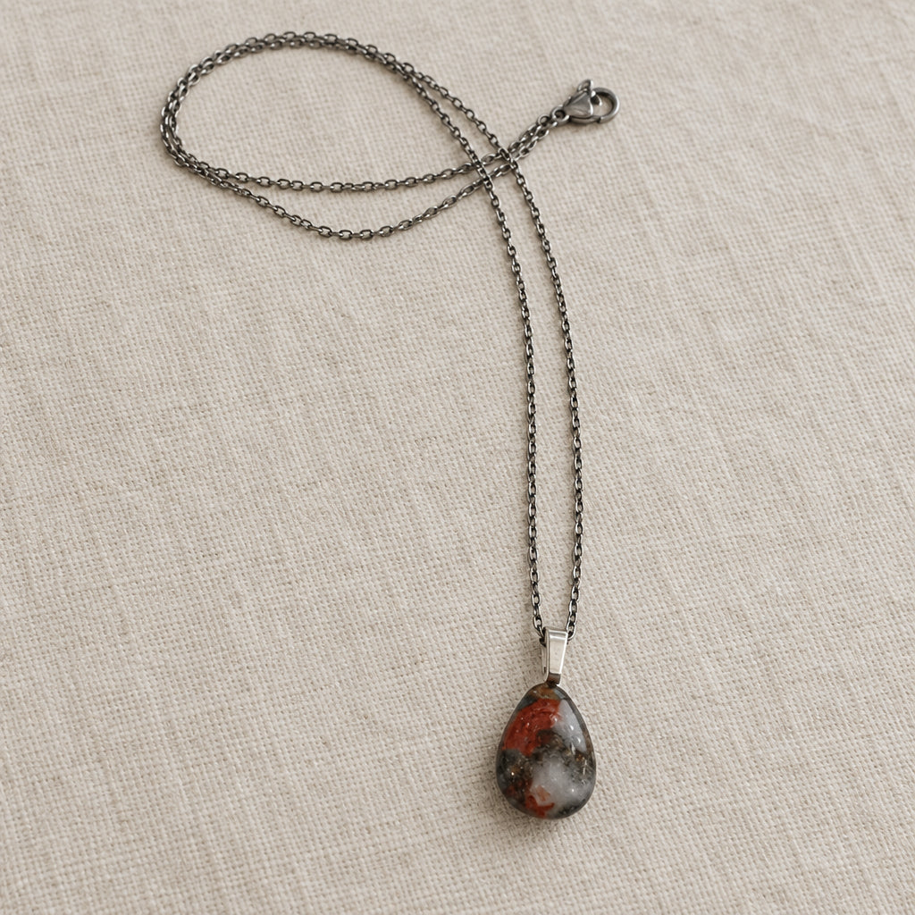 Handcrafted Fused Glass Small Teardrop Necklaces
