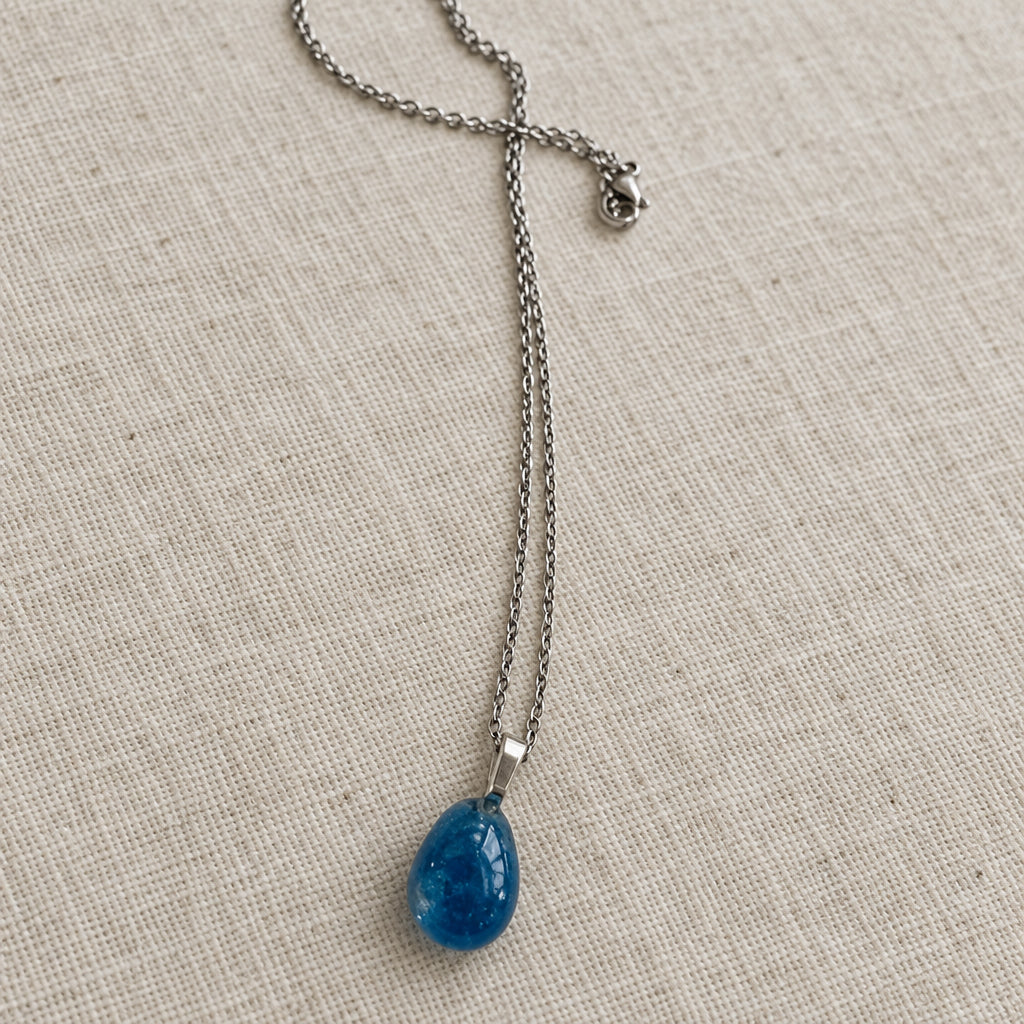 Handcrafted Fused Glass Small Teardrop Necklaces
