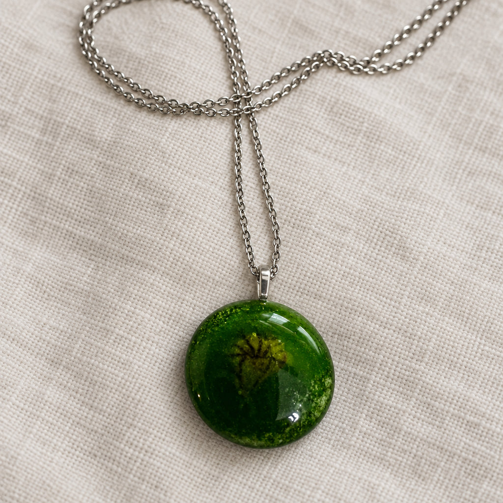 Handcrafted Fused Glass Small 1 inch Circle Necklaces