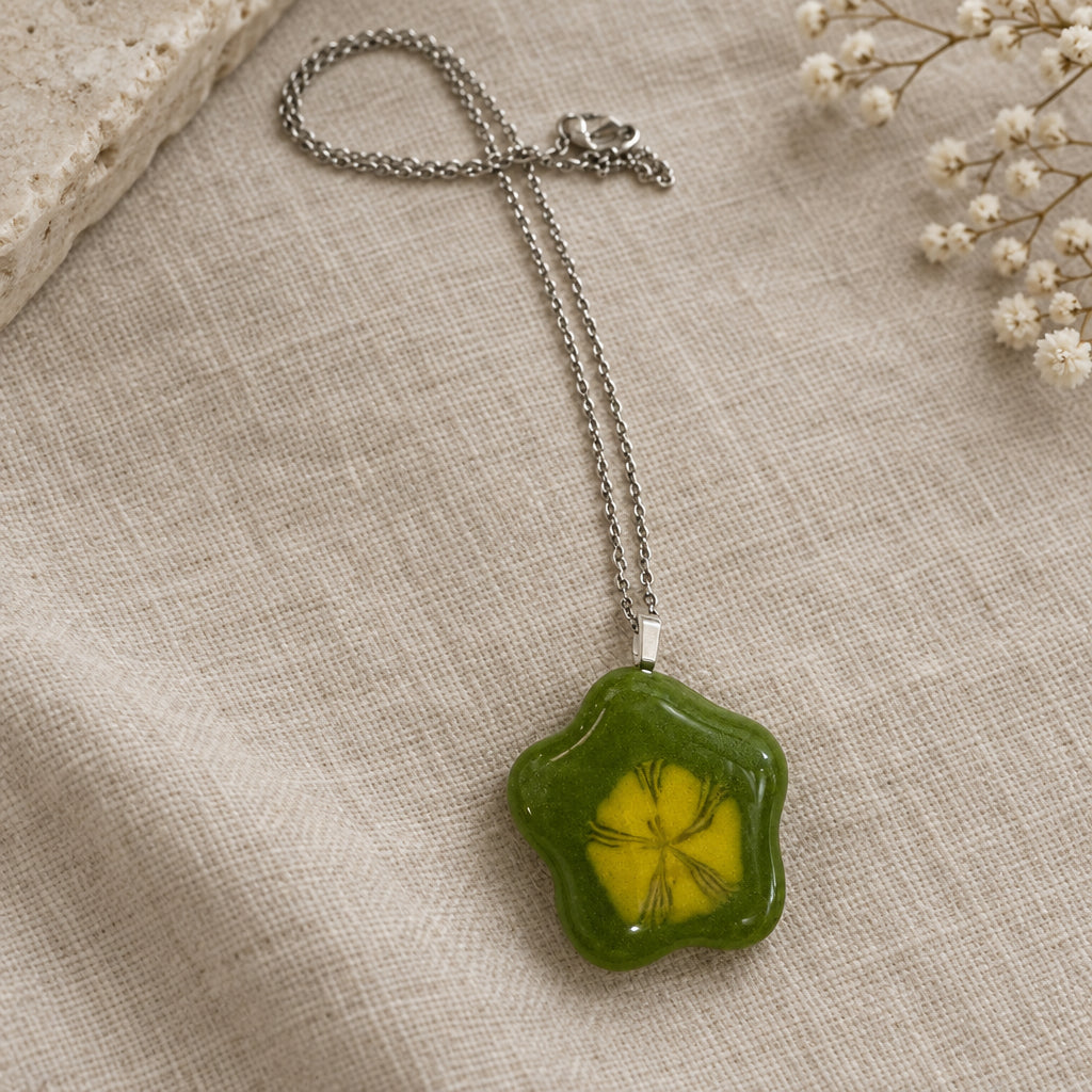 Handcrafted 1-Inch Fused Glass Sunflower Necklaces