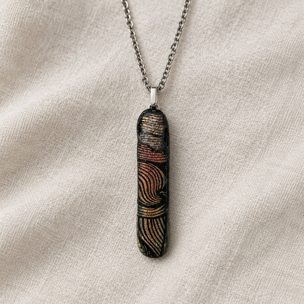Handcrafted Long Skinny Dichroic Fused Glass Necklaces