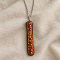 Handcrafted Long Skinny Dichroic Fused Glass Necklaces