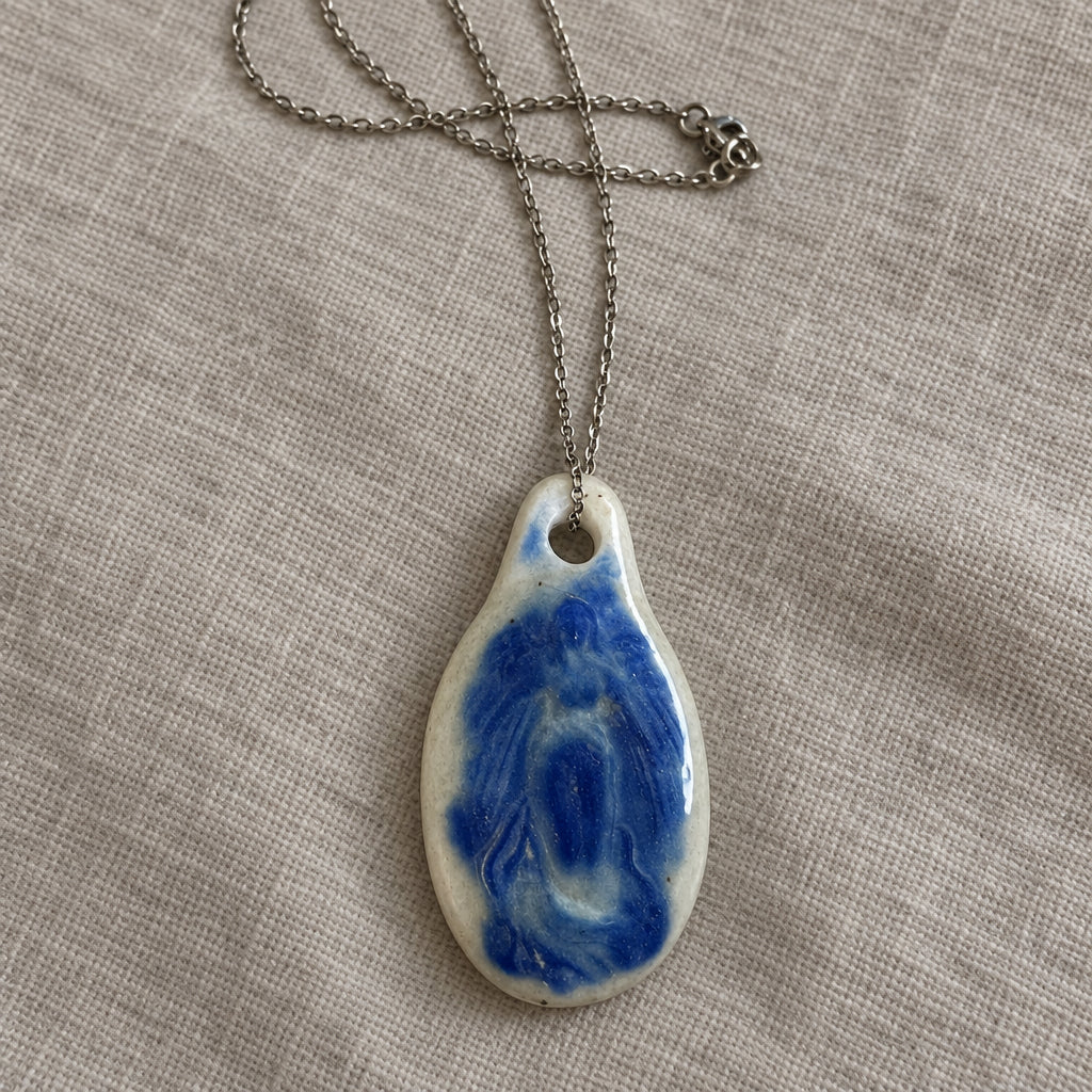 Handcrafted 3-Inch "Angel" Fused Glass Statement Necklaces