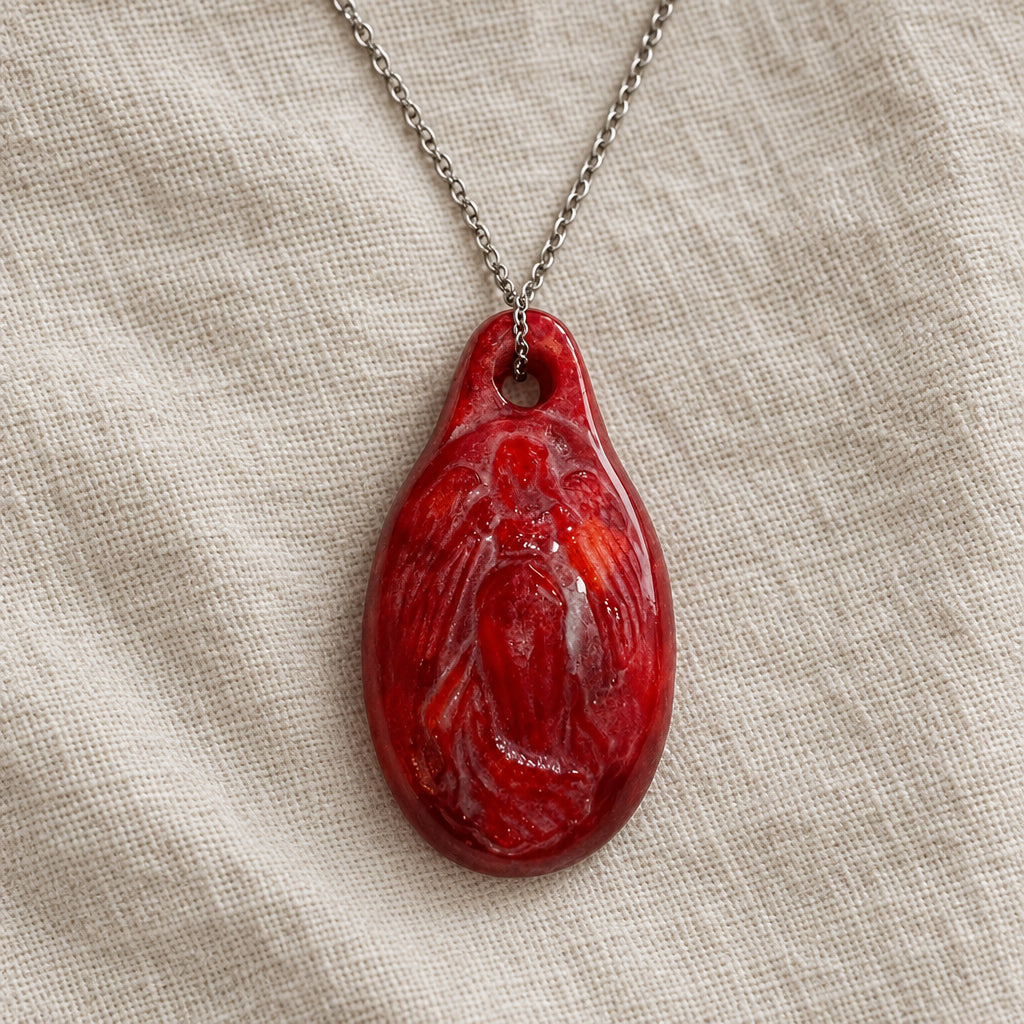 Handcrafted 3-Inch "Angel" Fused Glass Statement Necklaces