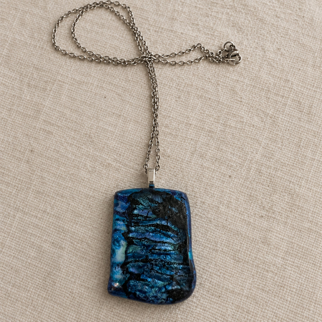 Handcrafted 1-Inch Irregular Geometric Fused Glass Necklaces