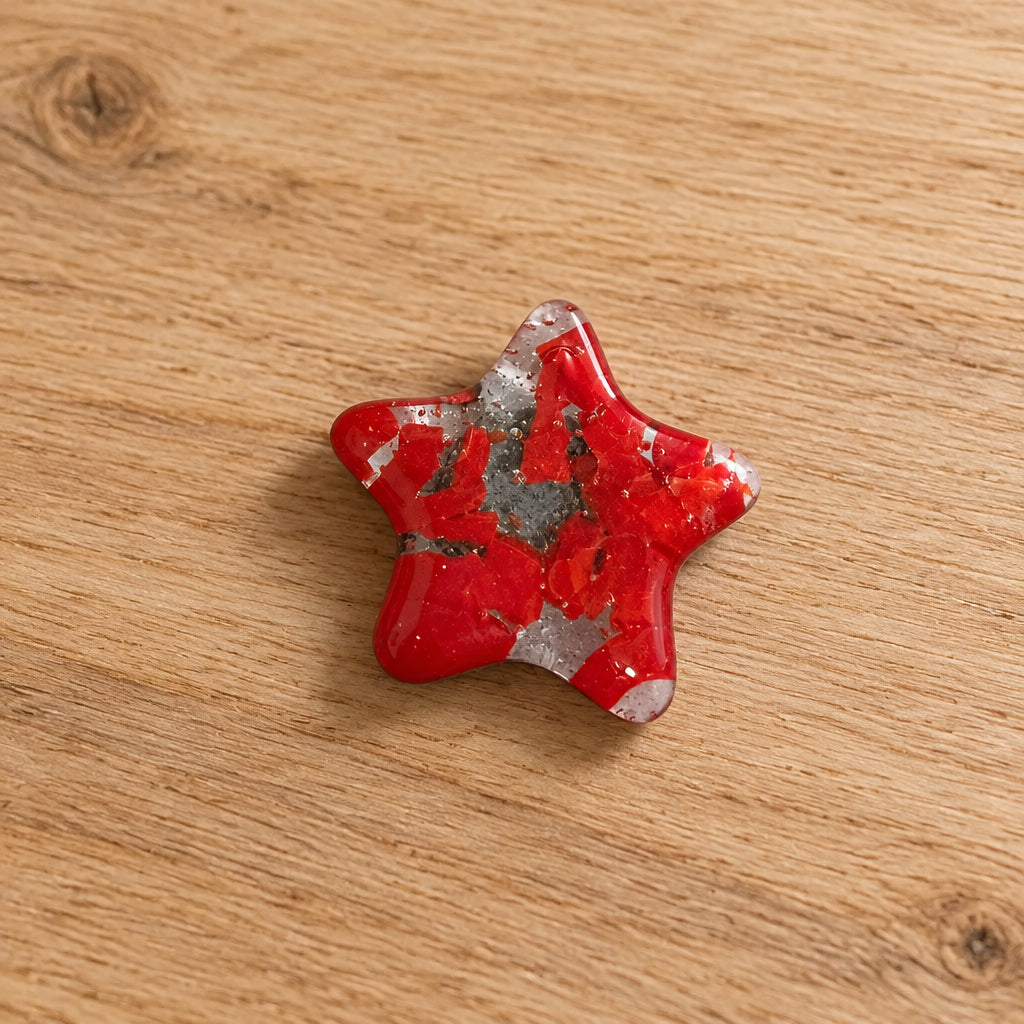 Handcrafted Star-Shaped Fused Glass Refrigerator Magnets
