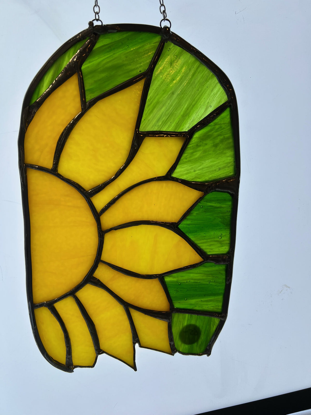 Sunflower bloom stained glass suncatcher