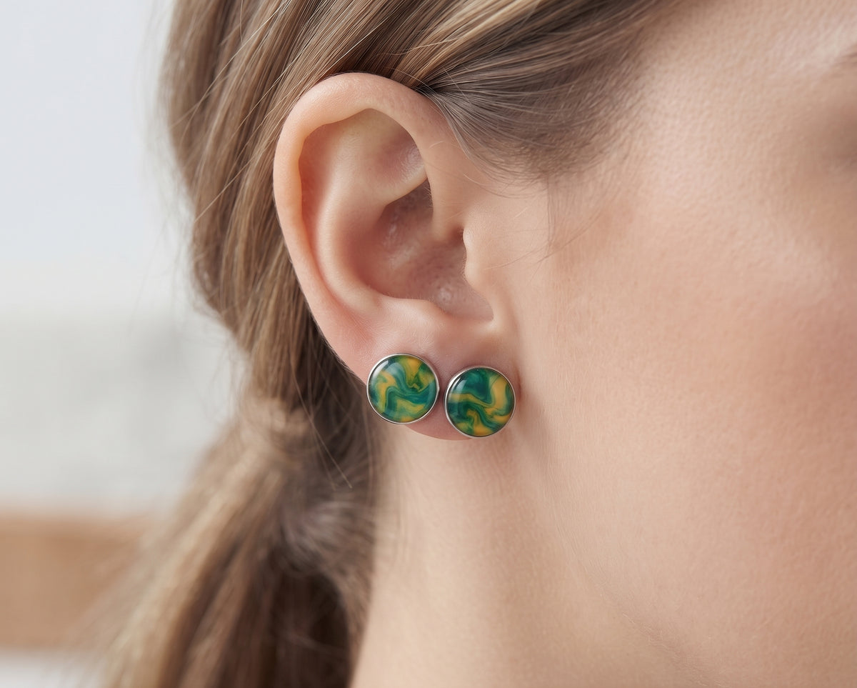 Large Stud Earrings - Mixed Colors (Pair)