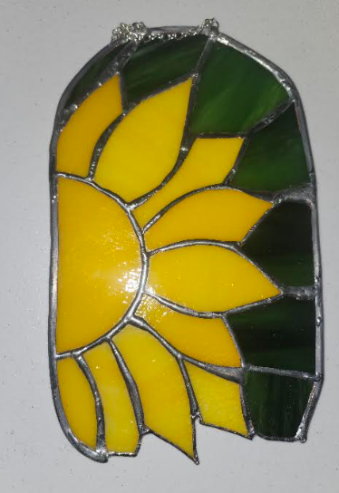 Handcrafted Stained Glass Sunflower Bloom Suncatcher