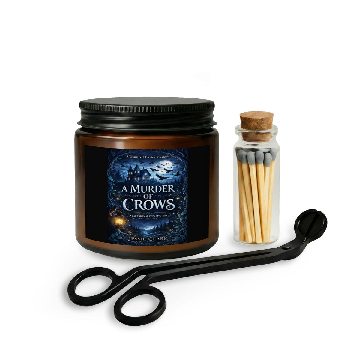 A Murder of Crows Candle Set with Matches and Wick Trimmer
