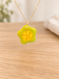 One-of-a-Kind Handmade Fused Glass Statement Pendant Necklace, 16-Inch Silver-Tone Chain — Design 2724