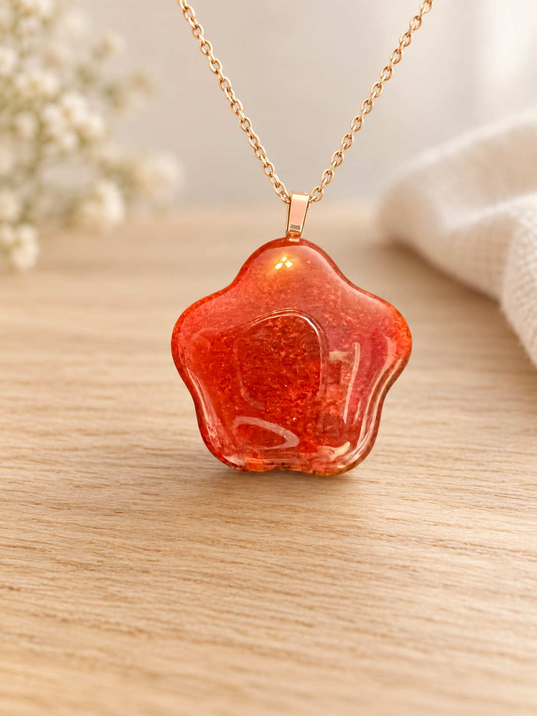 One-of-a-Kind Handmade Fused Glass Statement Pendant Necklace, 16-Inch Silver-Tone Chain — Design 2725