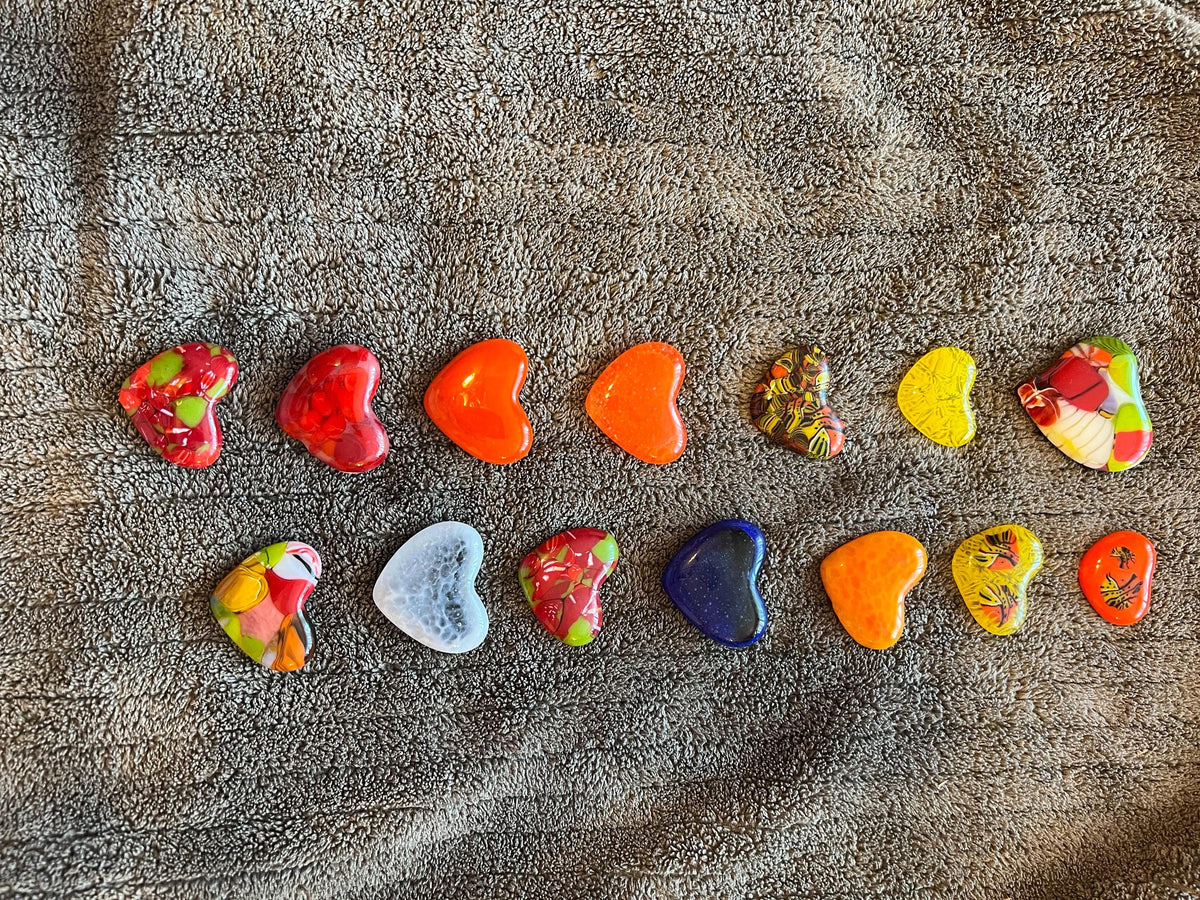 Handmade Fused Glass Circle/Flower/Heart Pendant Necklace