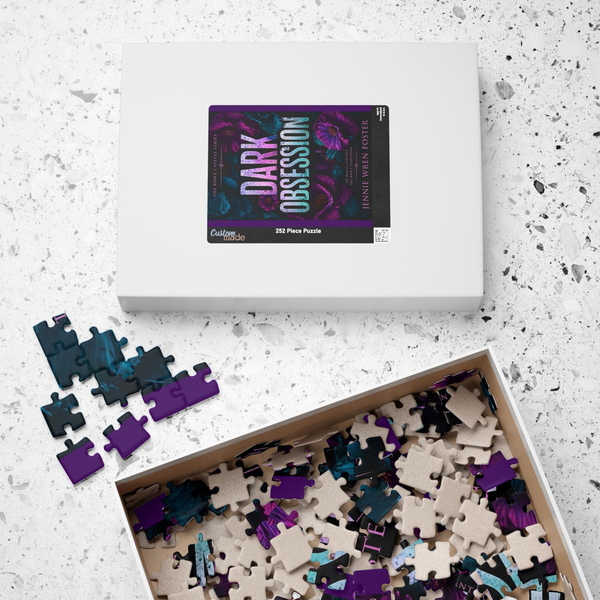Dark Obsession floral typography Puzzle | 252-piece jigsaw
