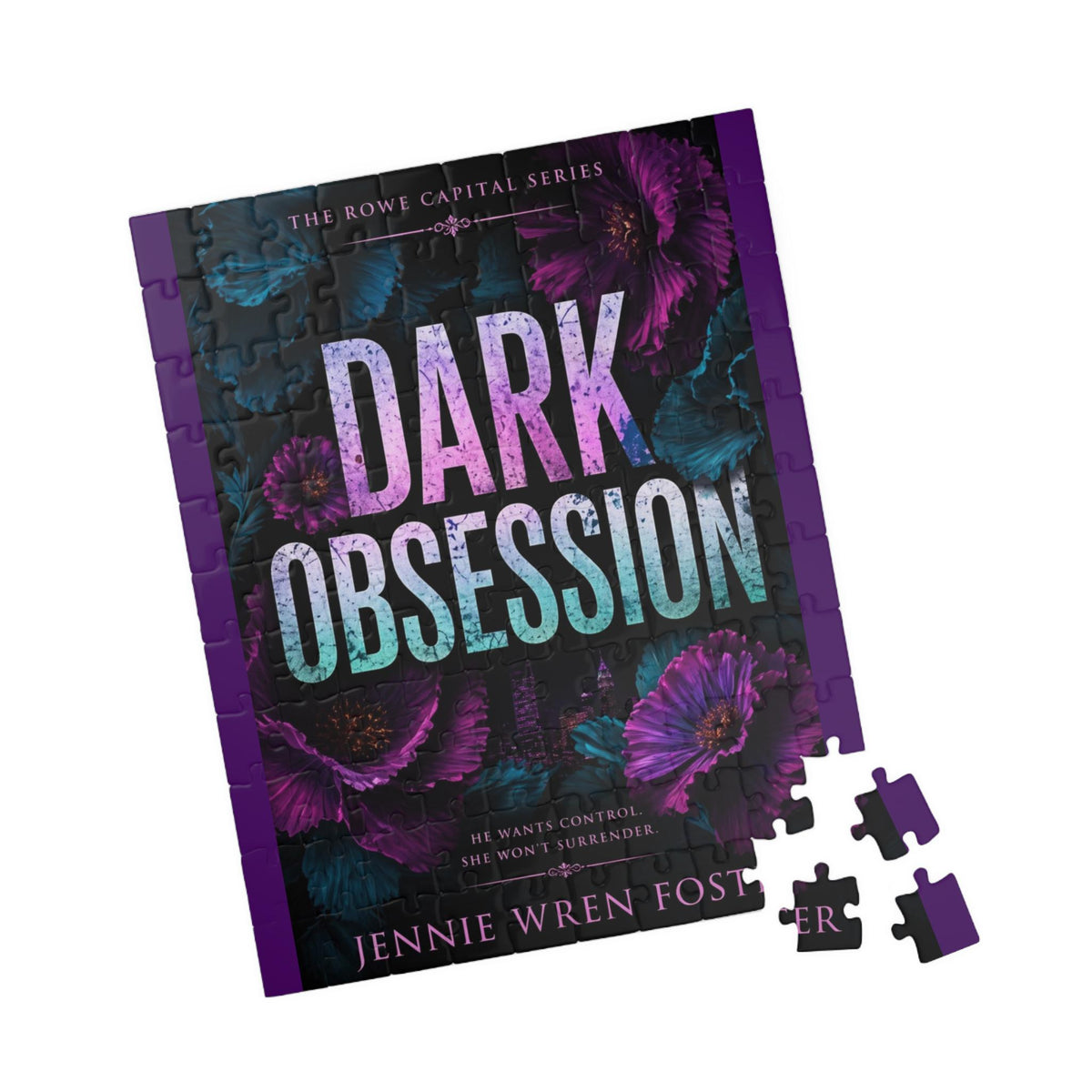 Dark Obsession floral typography Puzzle | 252-piece jigsaw