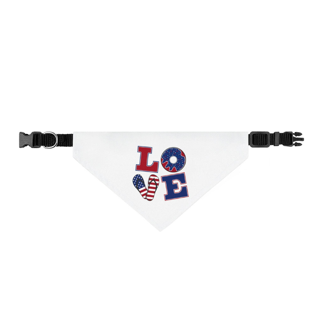 Patriotic LOVE clip-on Pet bandana | American flag heart paw design