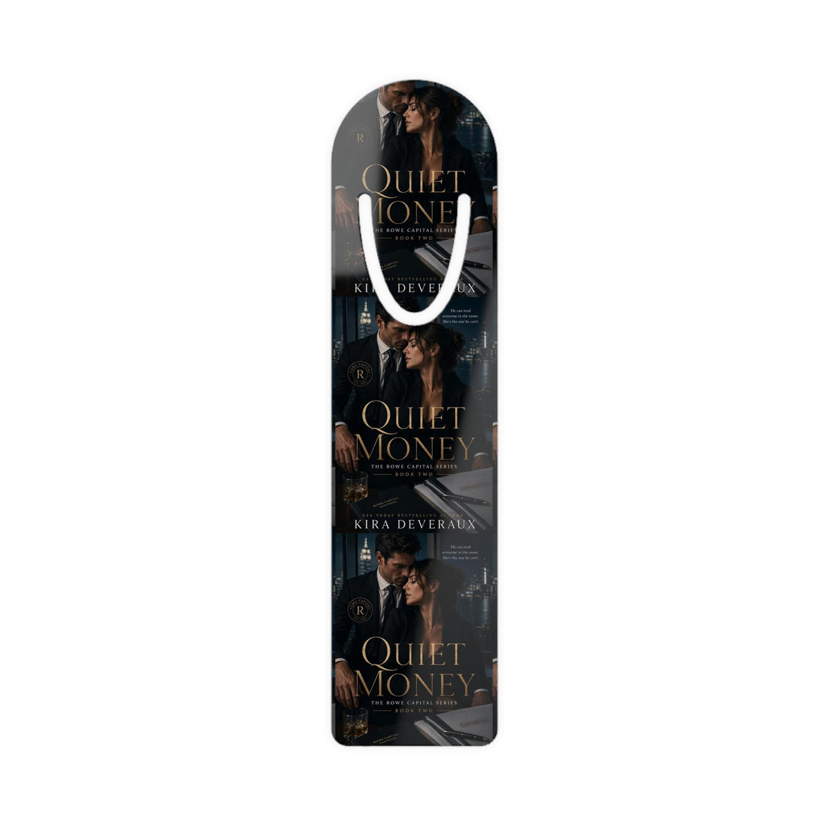 Quiet Money Bookmark | Dark Romance Book Cover Design, Aluminum Page Marker
