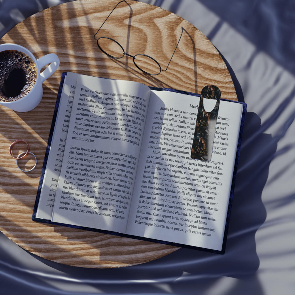 Quiet Money Bookmark | Dark Romance Book Cover Design, Aluminum Page Marker