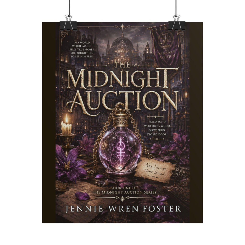 The Midnight Auction Rolled Poster | Fantasy Book Cover Wall Art