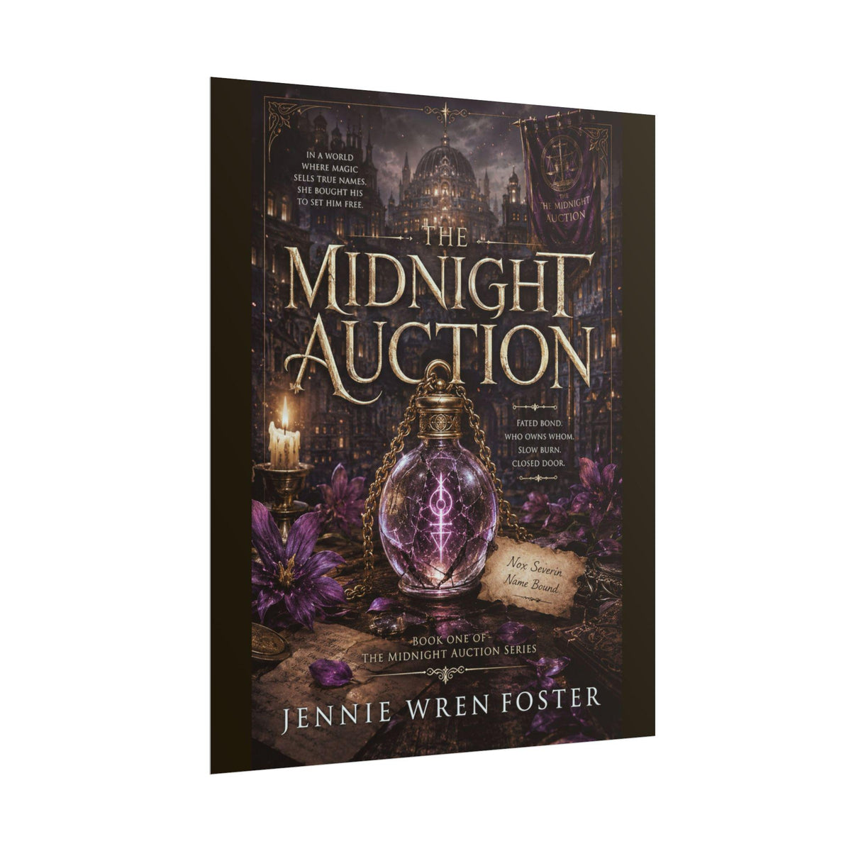 The Midnight Auction Rolled Poster | Fantasy Book Cover Wall Art