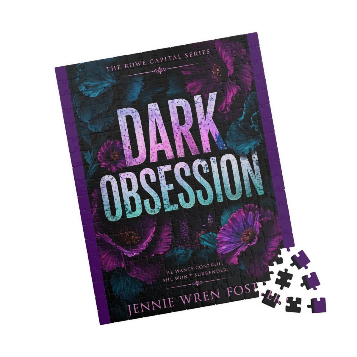 Dark Obsession floral typography Puzzle | 252-piece jigsaw