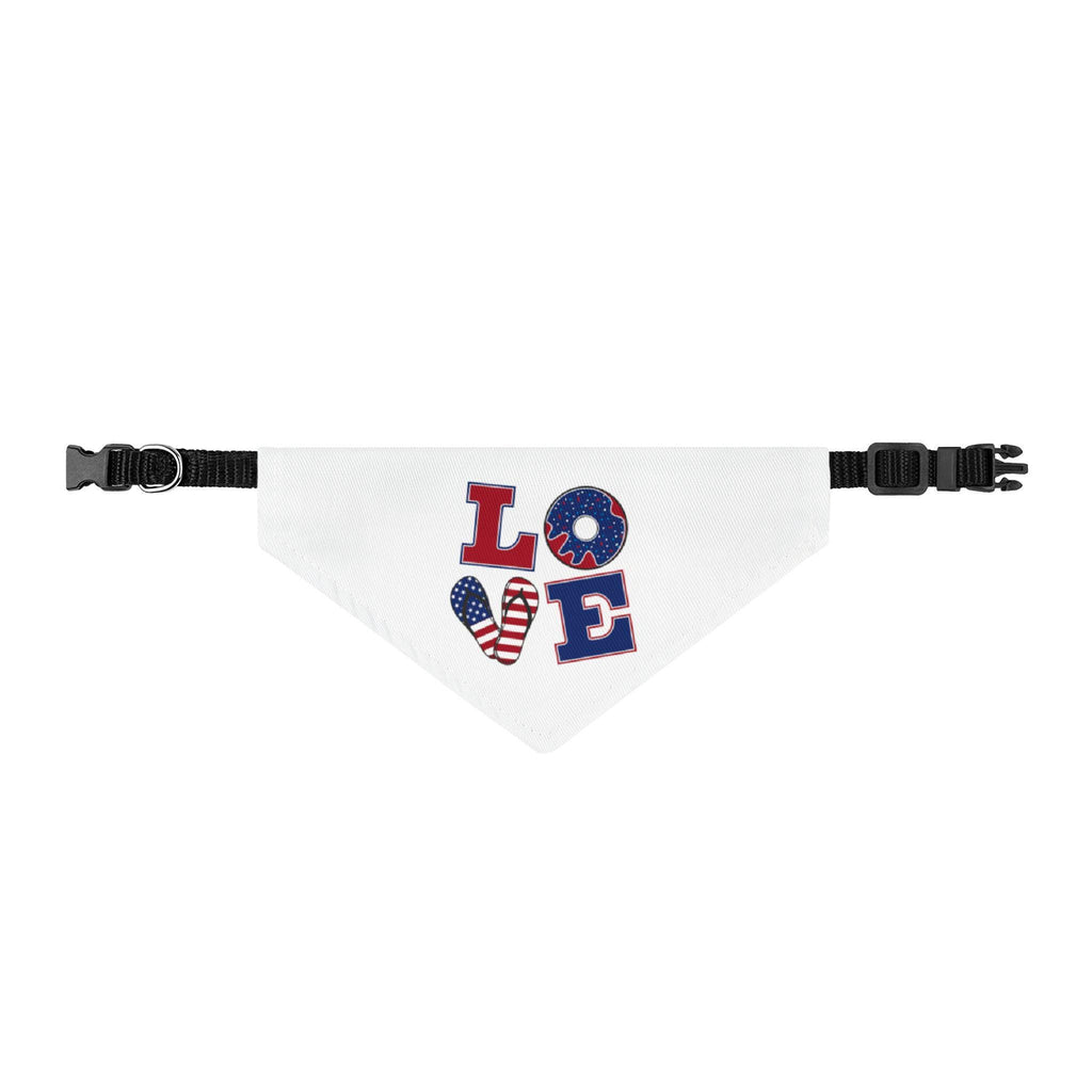 Patriotic LOVE clip-on Pet bandana | American flag heart paw design