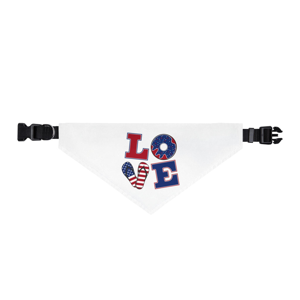 Patriotic LOVE clip-on Pet bandana | American flag heart paw design