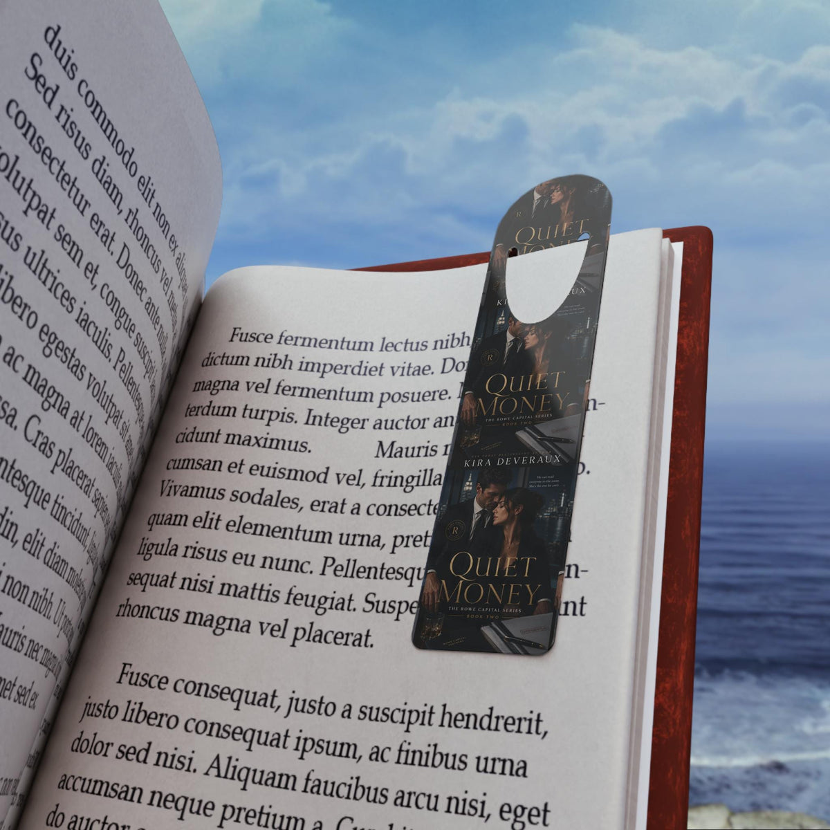Quiet Money Bookmark | Dark Romance Book Cover Design, Aluminum Page Marker