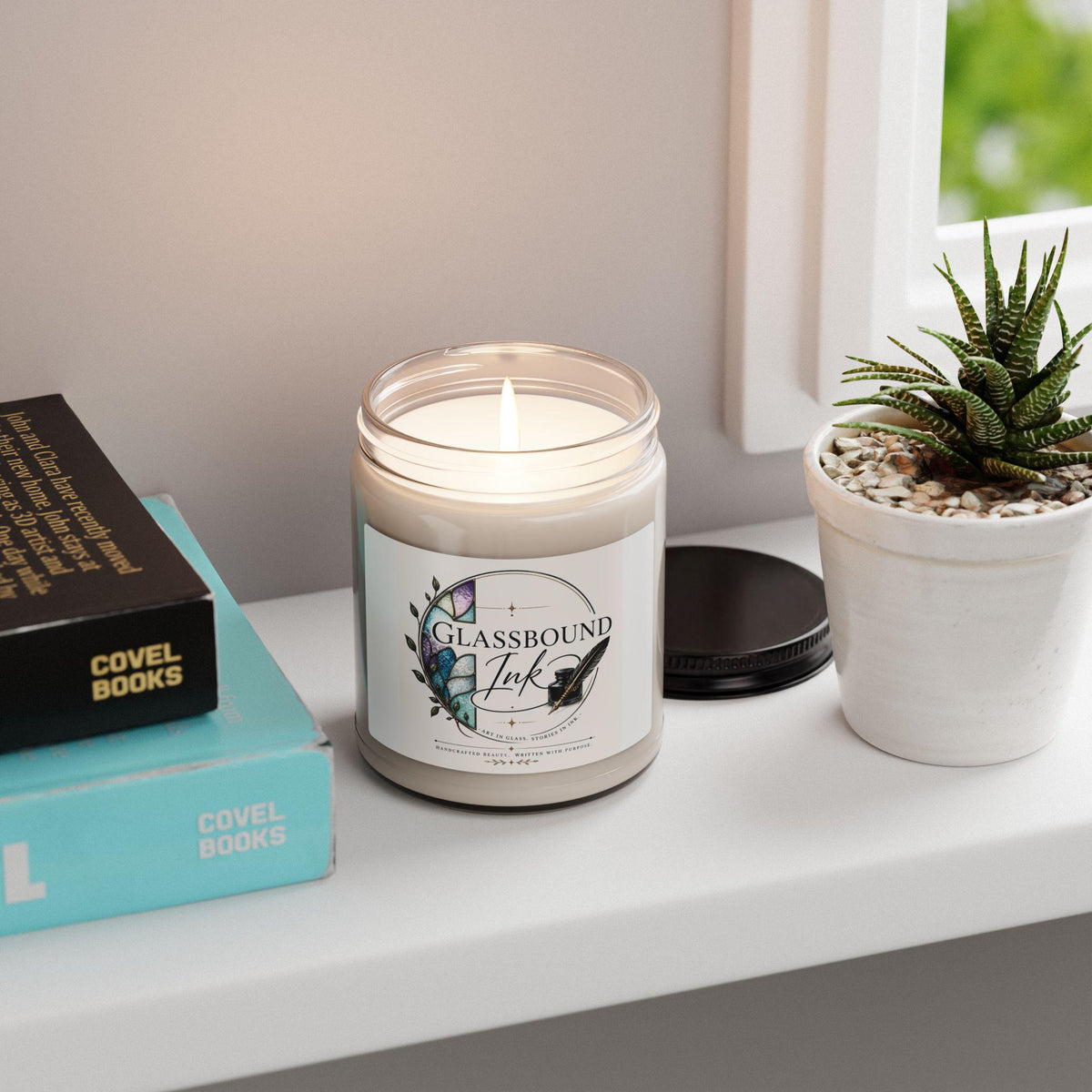Glassbound Ink Logo Candle, Soy Scented Jar