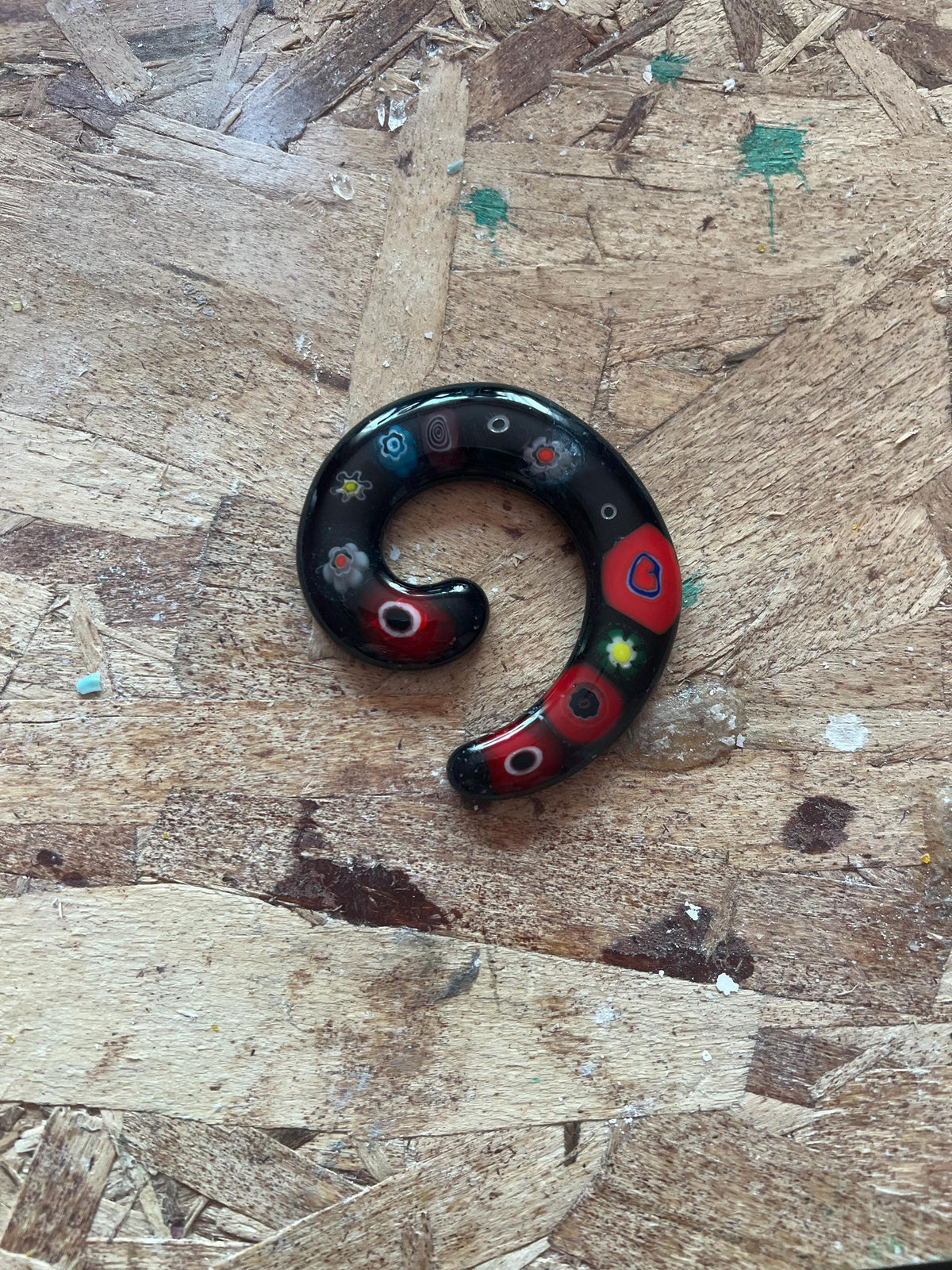Custom Color Fused Glass Spiral, Handmade Art Glass Keepsake