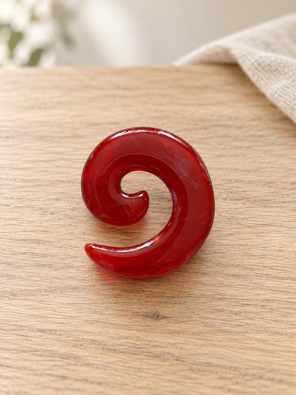 Custom Color Fused Glass Spiral, Handmade Art Glass Keepsake