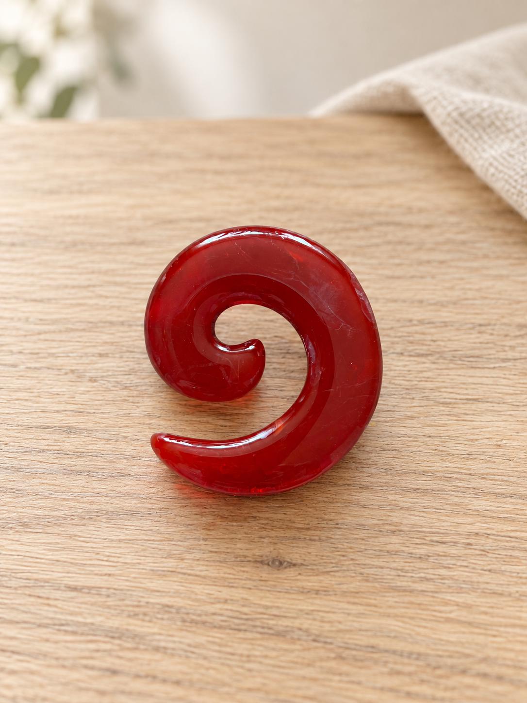 Custom Color Fused Glass Spiral, Handmade Art Glass Keepsake